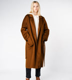 LEEZ Women Double Face Wool-Cashmere Coat - Brown