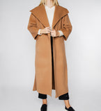 LEEZ Women Double Face Wool Cashmere Coat - Camel