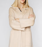 LEEZ Women Double Face Wool-Cashmere Coat - Beige