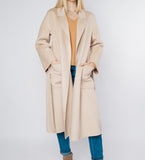 LEEZ Women Double Face Wool-Cashmere Coat - Beige